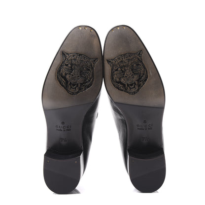 Gucci Goatskin Mens Chain Mid Heel Loafers 9.5 Black 5 of 9