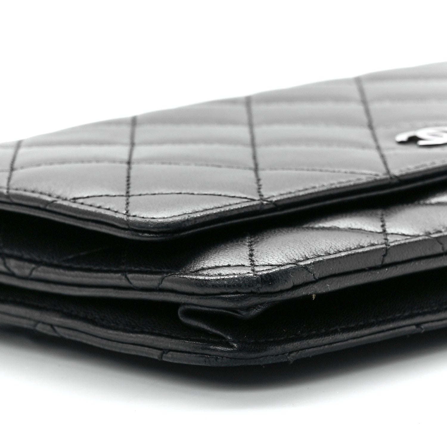 Chanel Lambskin Quilted Wallet On Chain WOC Black 11 of 12