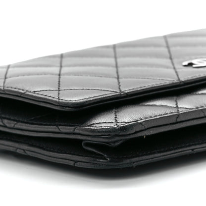 Chanel Lambskin Quilted Wallet On Chain WOC Black 11 of 12