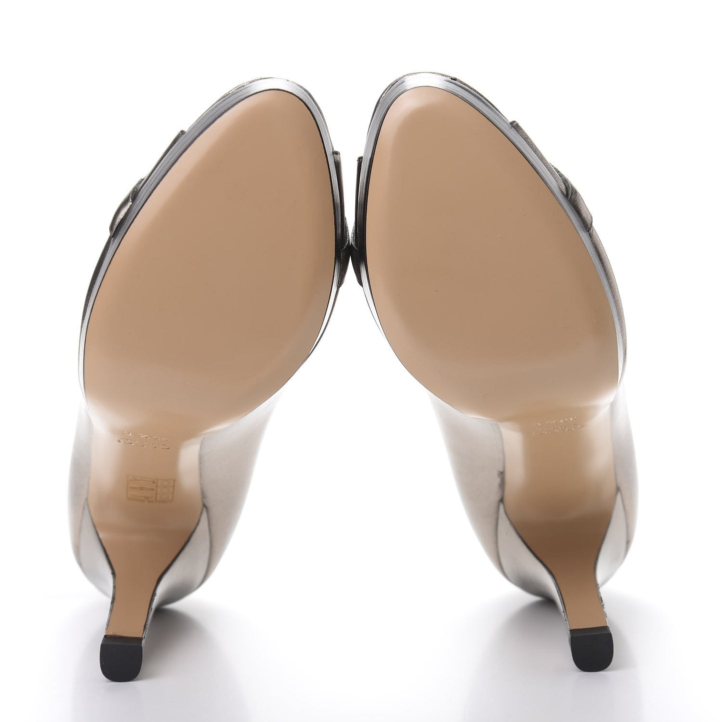 Metallic Nappa Hollywood Peep Toe Pumps 39.5 Sasso