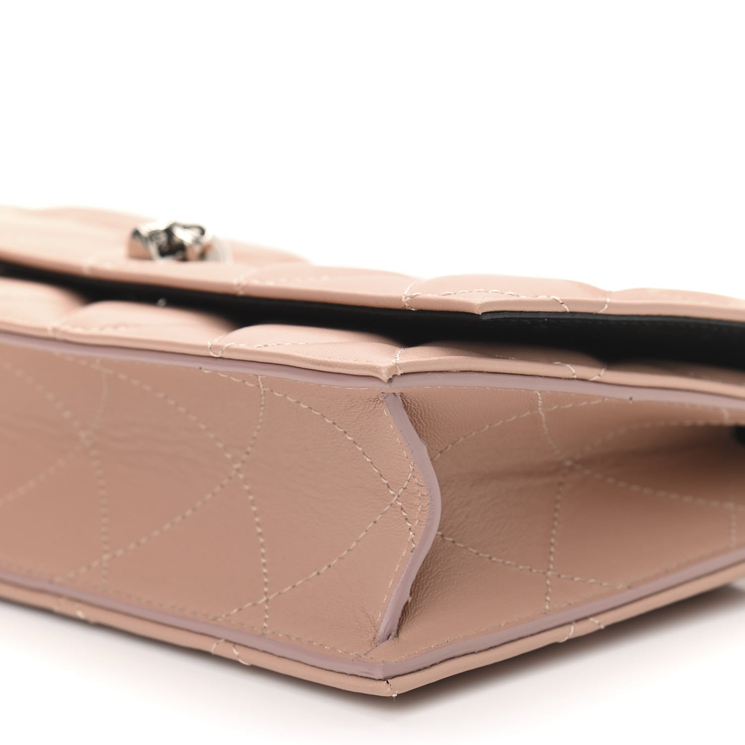 Alexander McQueen Calfskin Quilted Graffiti Skull Medium Chain Crossbody Bag Rose Gold 8 of 8
