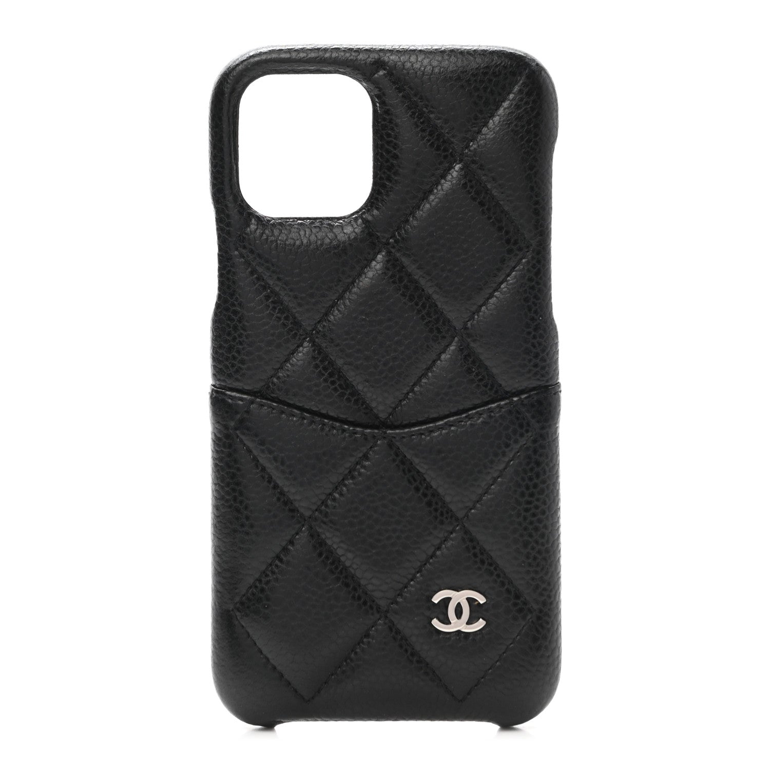 Chanel Grained Lambskin Quilted iPhone XI Pro Coco Tech Case Black 1 of 6