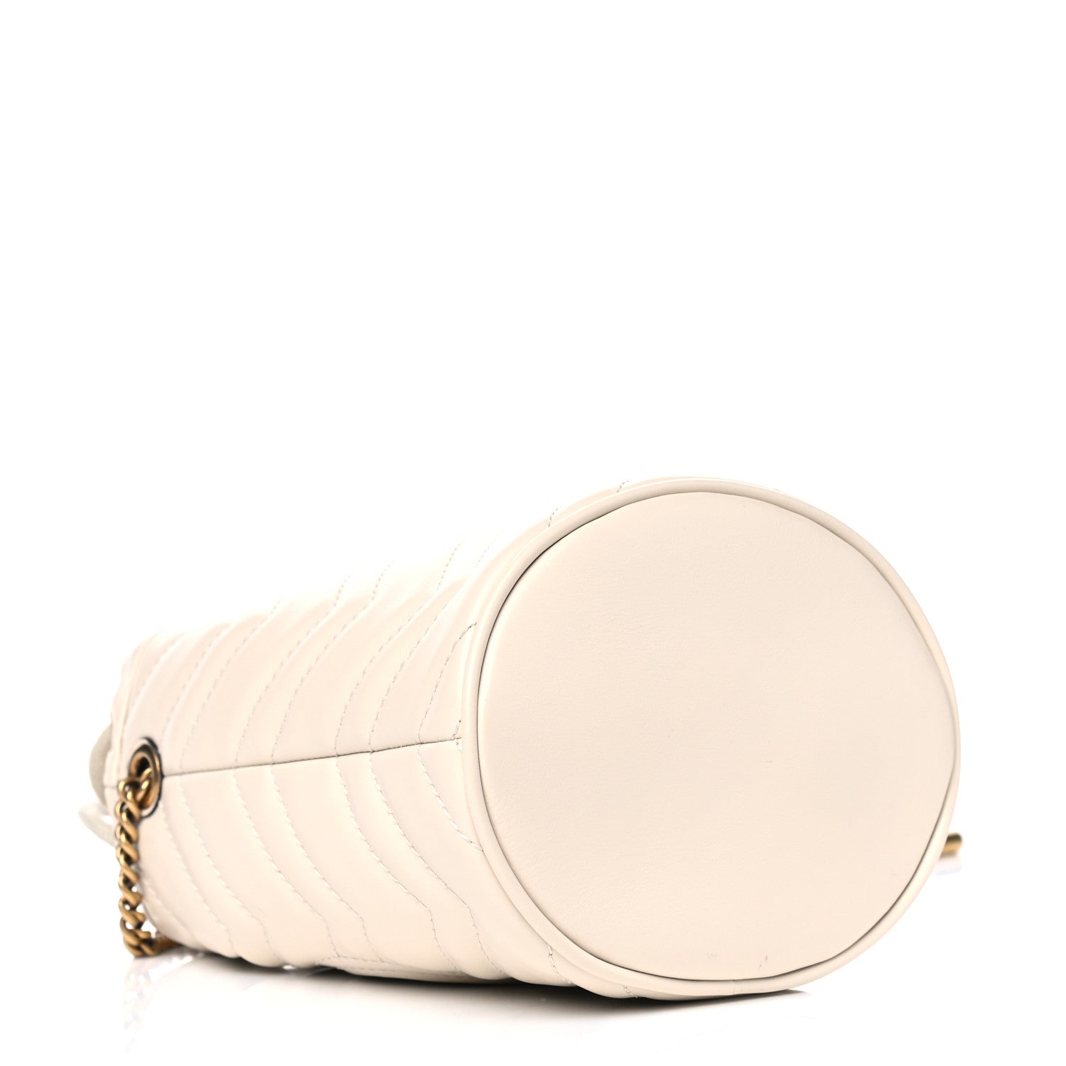 Gucci Calfskin Matelasse Mini GG Marmont 2.0 Bucket Bag White 3 of 5