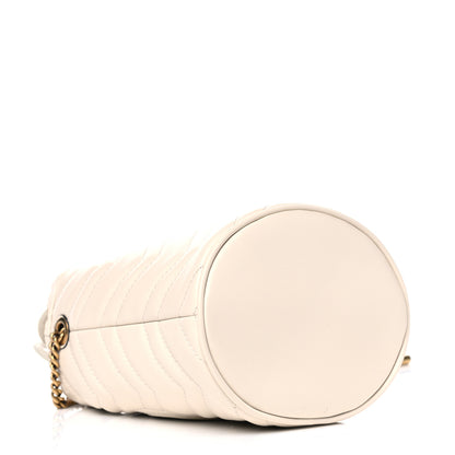 Gucci Calfskin Matelasse Mini GG Marmont 2.0 Bucket Bag White 3 of 5