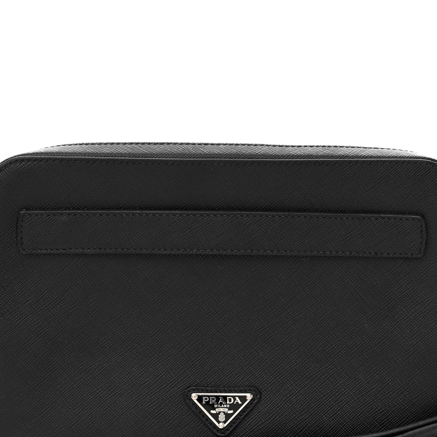 Prada Saffiano Travel Zip Pouch Black 7 of 9