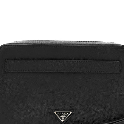 Prada Saffiano Travel Zip Pouch Black 7 of 9