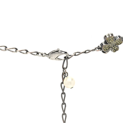 Chanel Resin Pearl Beaded CC Cross Multi Strand Long Necklace Ruthenium Black 4 of 5