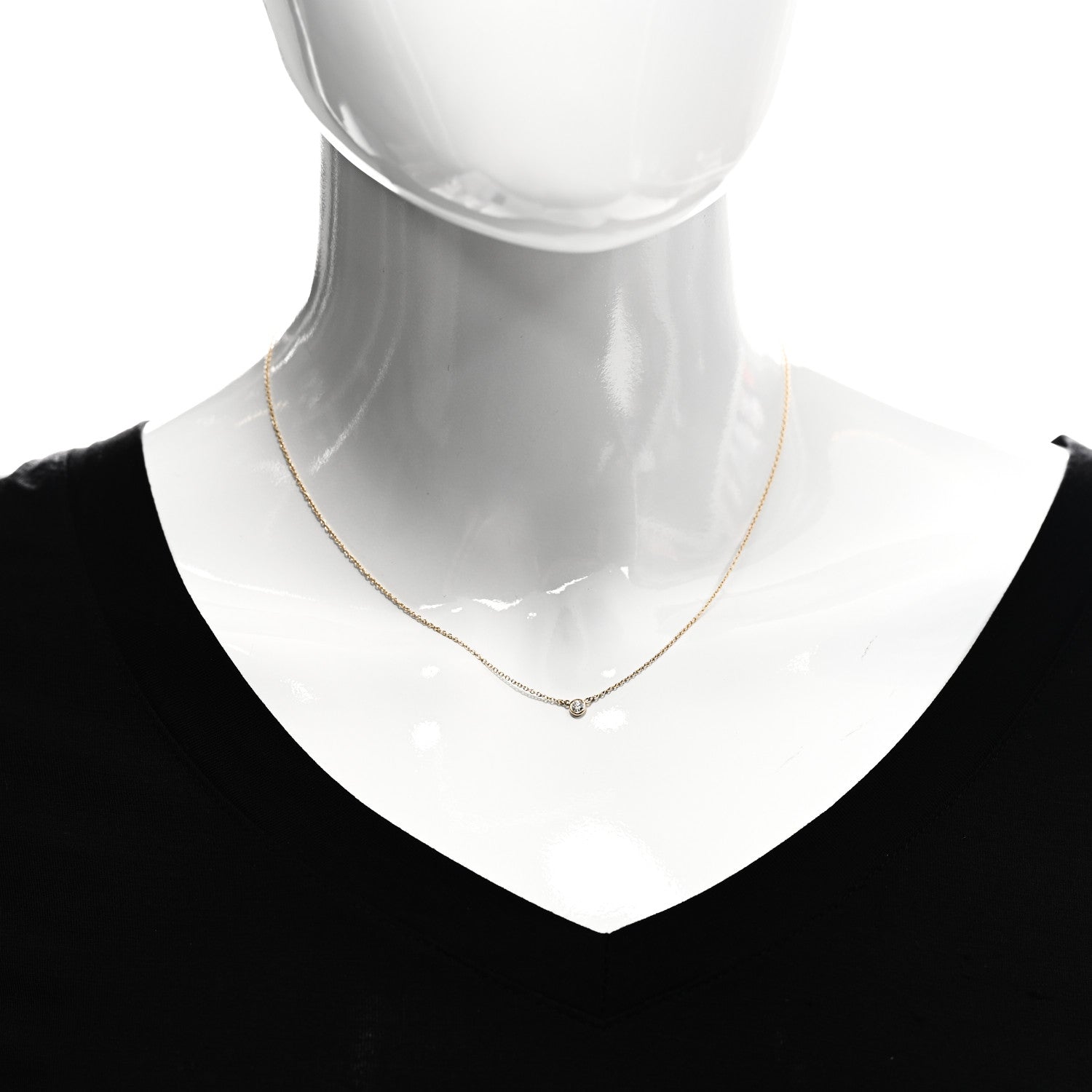 Tiffany 18K Yellow Gold Diamond .10ct Elsa Peretti Diamonds by the Yard Pendant Necklace 2 of 5