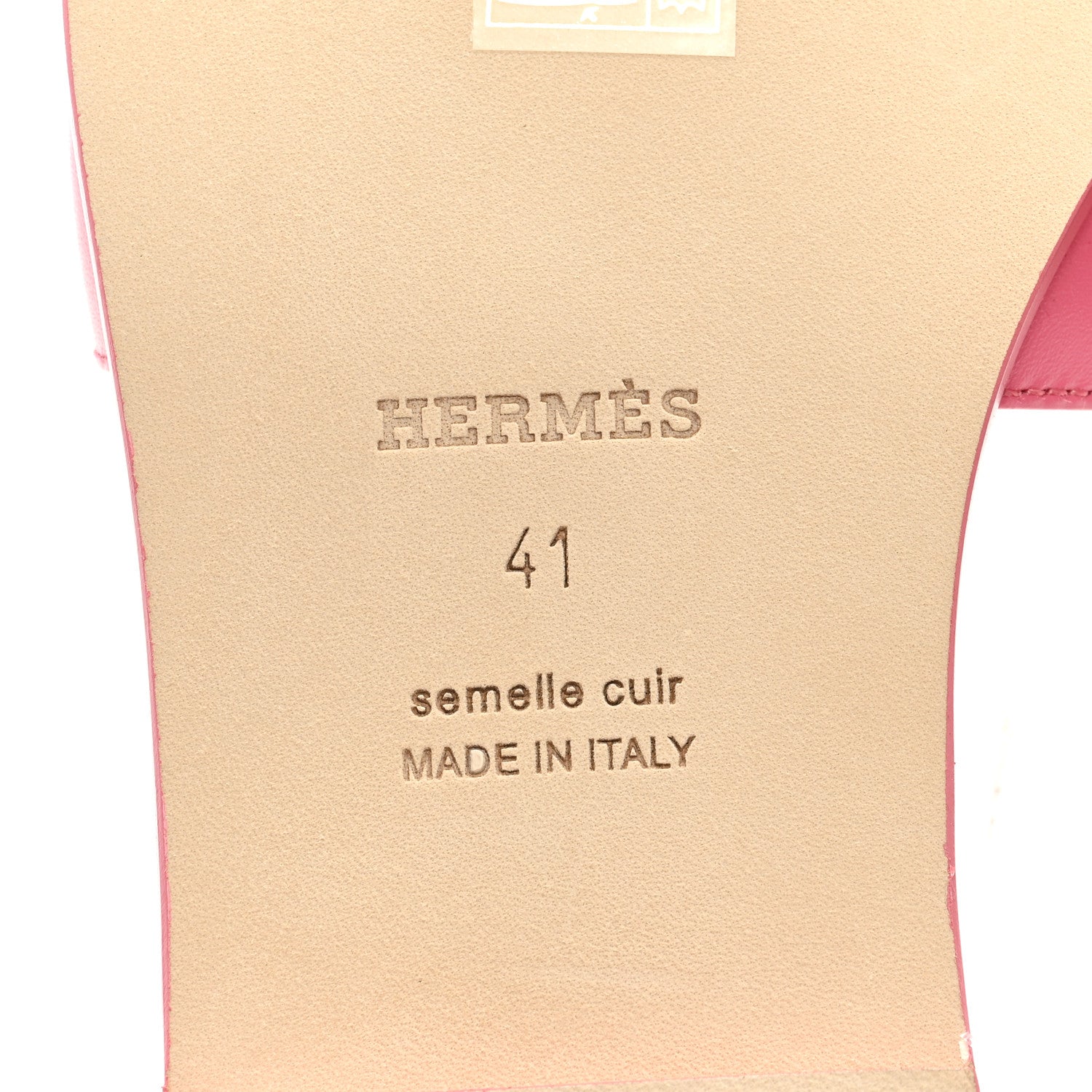 Hermes Box Calfskin Oran Sandals 41 Rose Petale 6 of 8