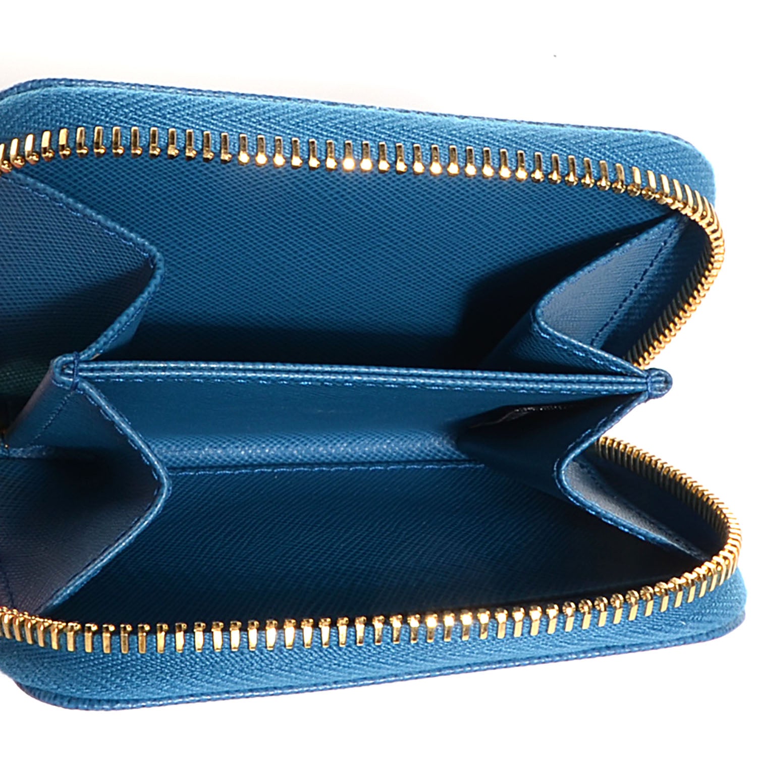 Prada Saffiano Metal Coin Purse Cobalto 7 of 11