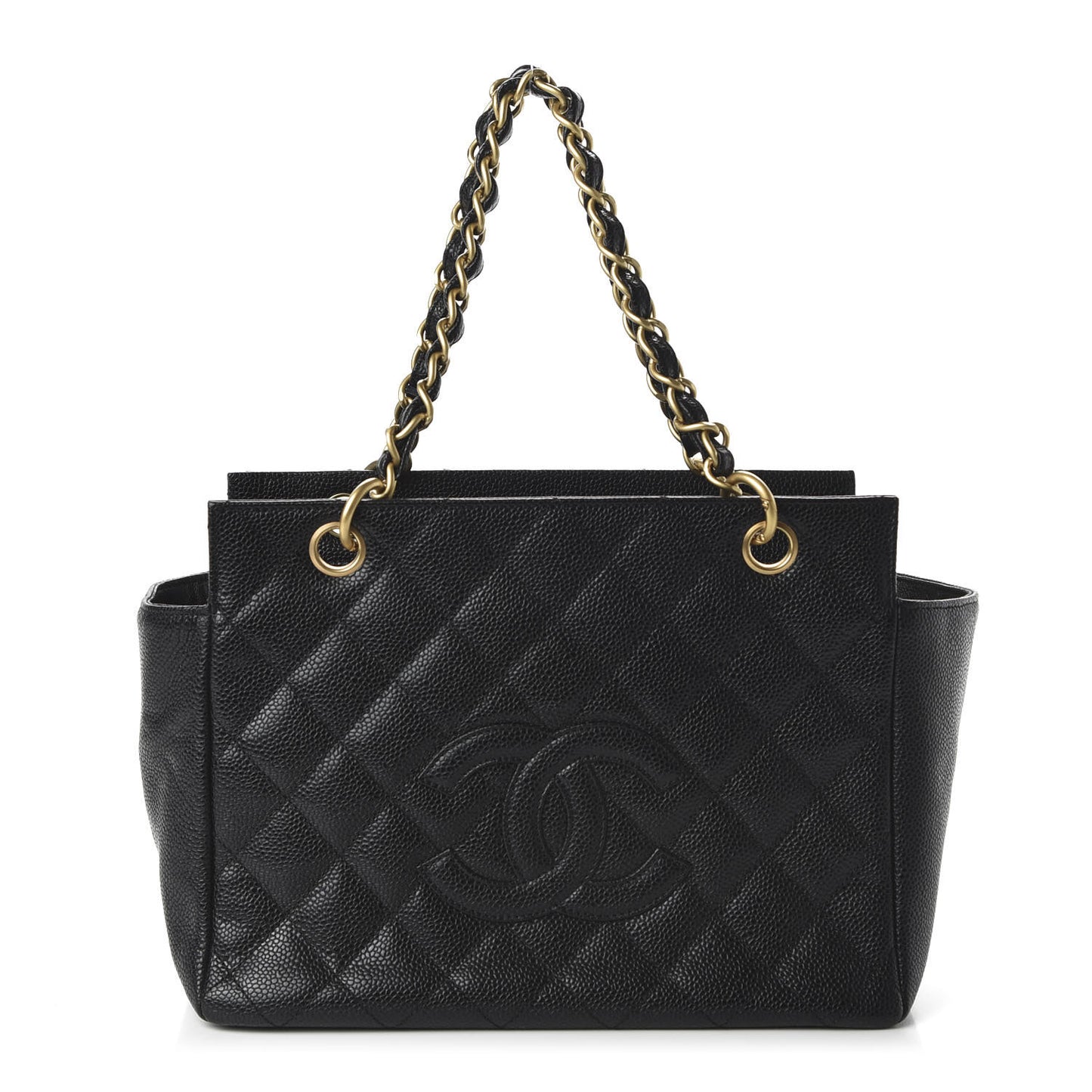 Caviar Quilted Petit Timeless Tote PTT Black