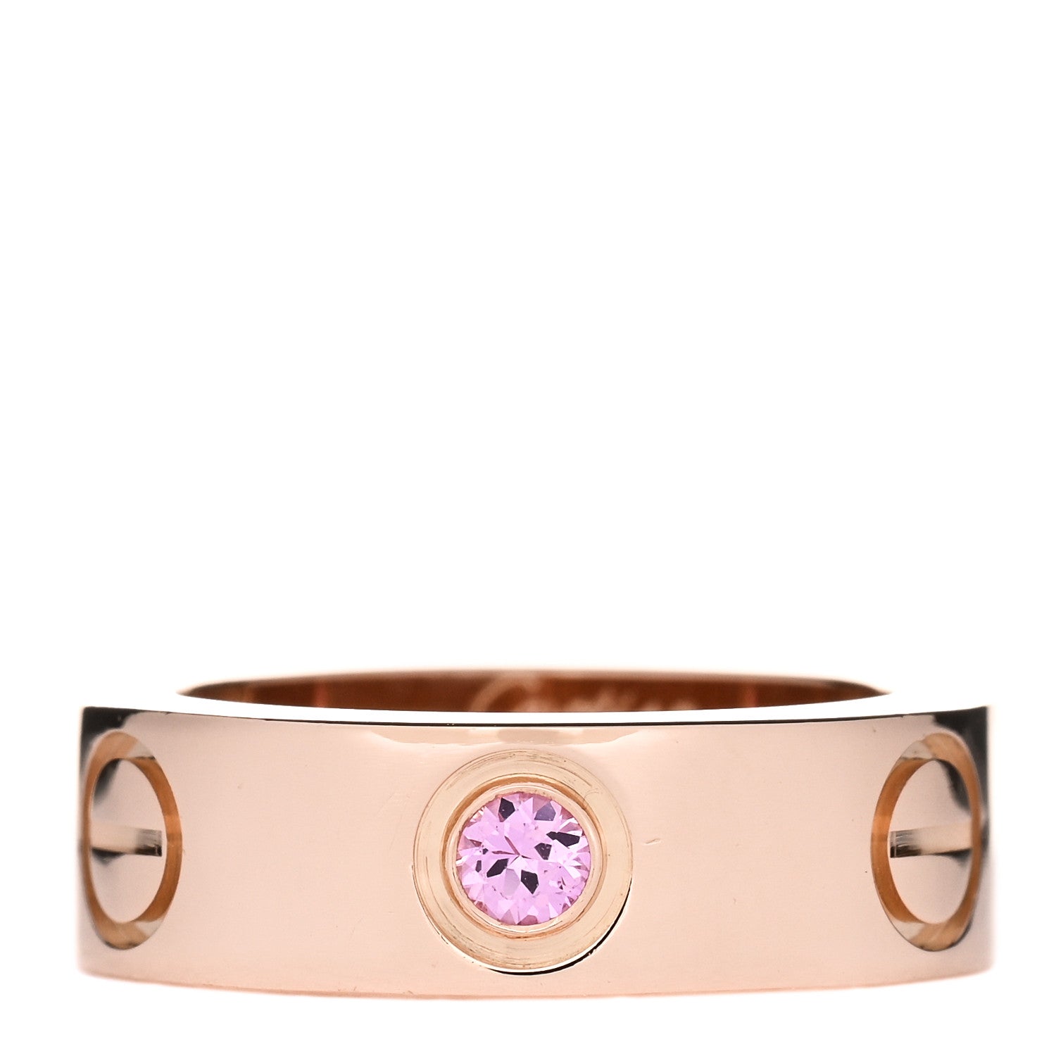Cartier 18K Pink Gold Pink Sapphire 5.5mm LOVE Ring 44 3 1 of 5