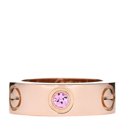 Cartier 18K Pink Gold Pink Sapphire 5.5mm LOVE Ring 44 3 1 of 5