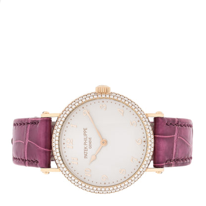 Patek Philippe 18K Rose Gold Alligator Diamond 34.6mm Calatrava Automatic Watch 7200/200R-001 2 of 5