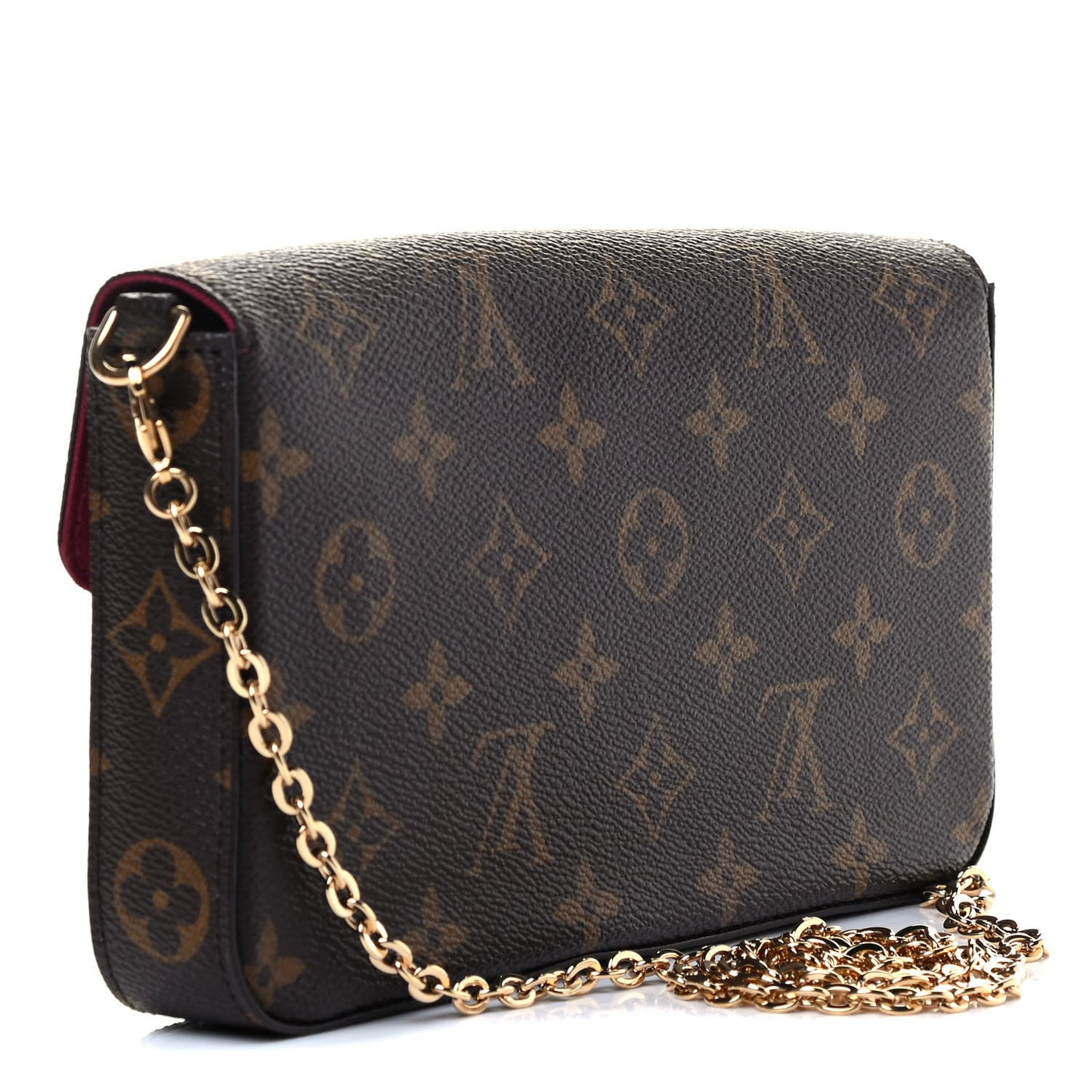 Monogram Pochette Felicie Chain Wallet Fuchsia