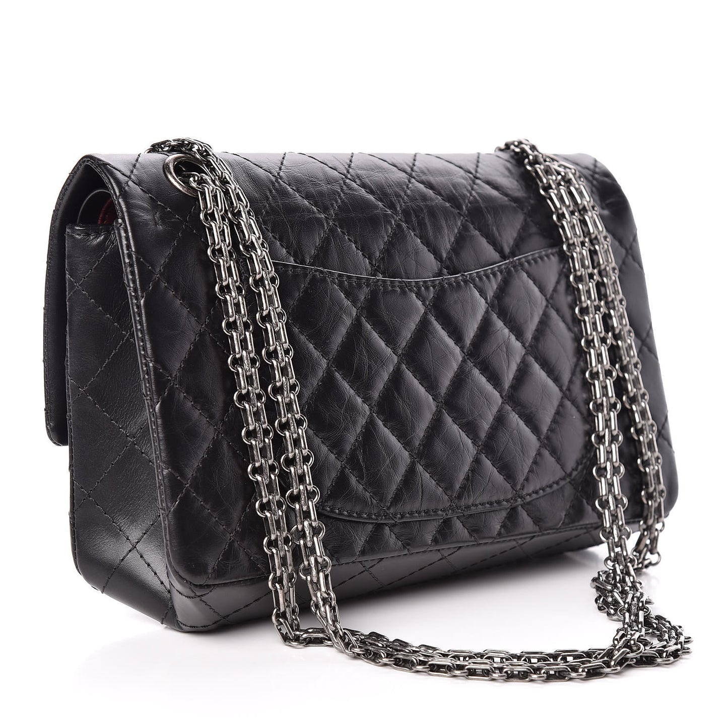 Aged Calfskin Quilted 2.55 Reissue 225 Flap Black