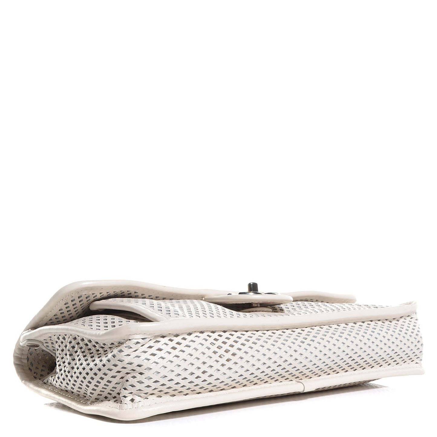 Perforated Calfskin Up In The Air Flap Ivory