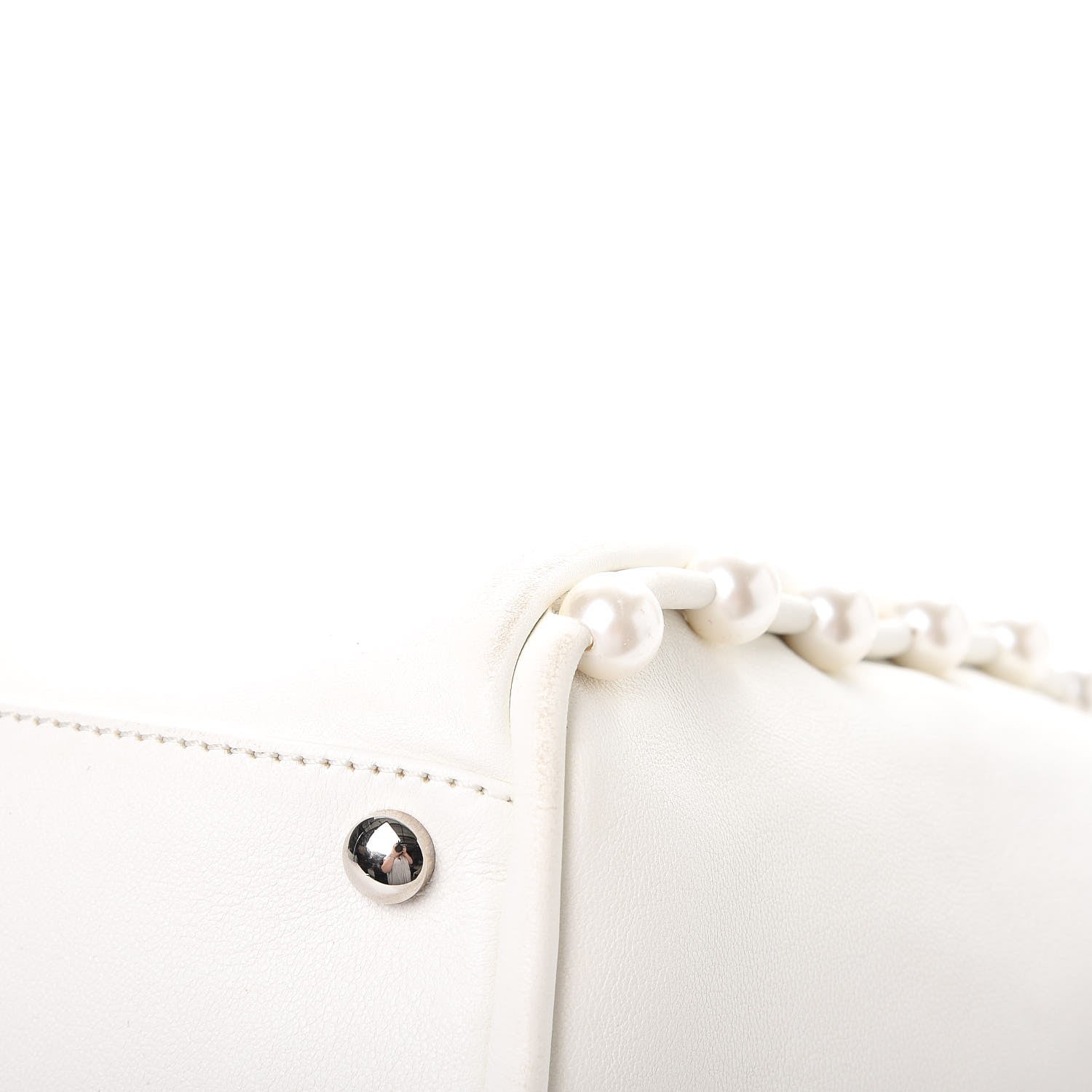 Chanel Lambskin Pearl Obsession Tote White 19 of 19