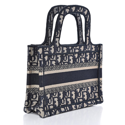 Christian Dior Oblique Mini Book Tote Blue Multicolor 3 of 9
