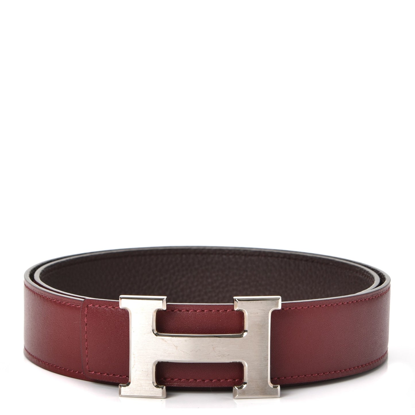 Tadelakt Togo 32mm H Belt 85 Rouge H Chocolate