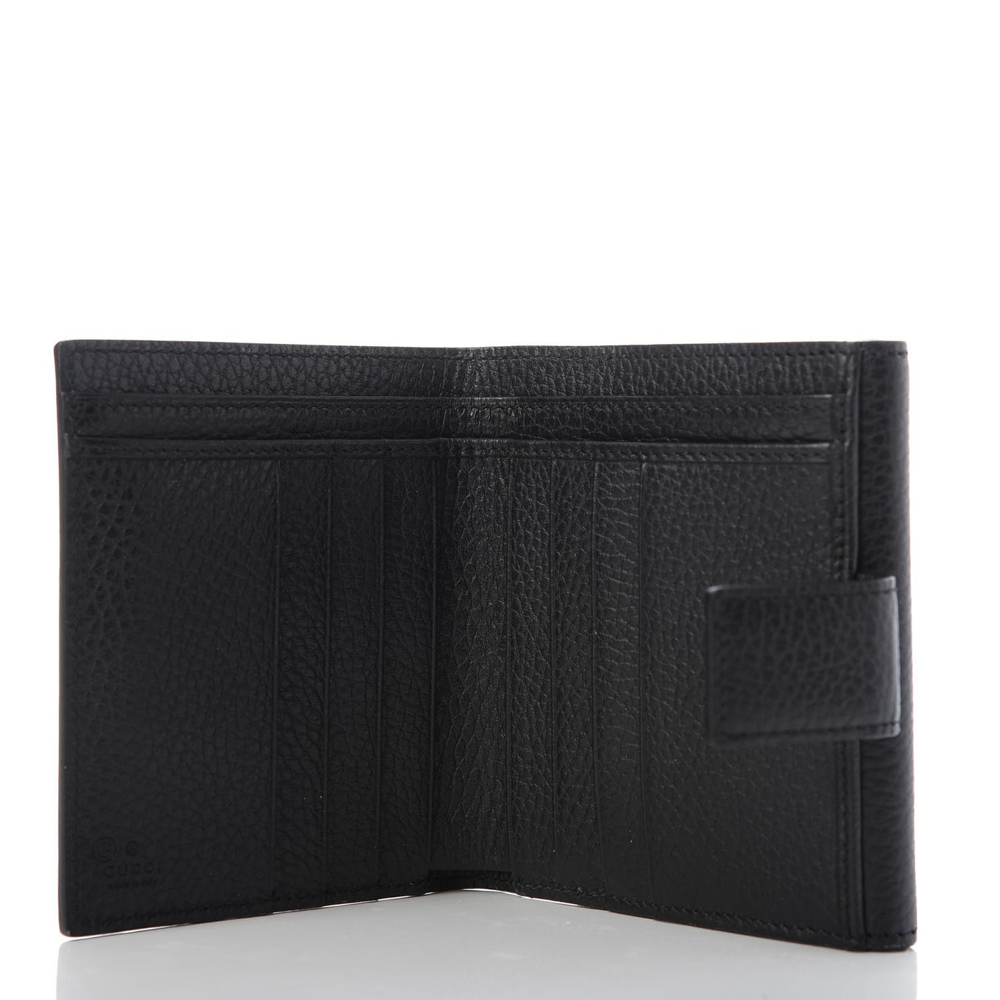 Dollar Calfskin Interlocking G French Wallet Black