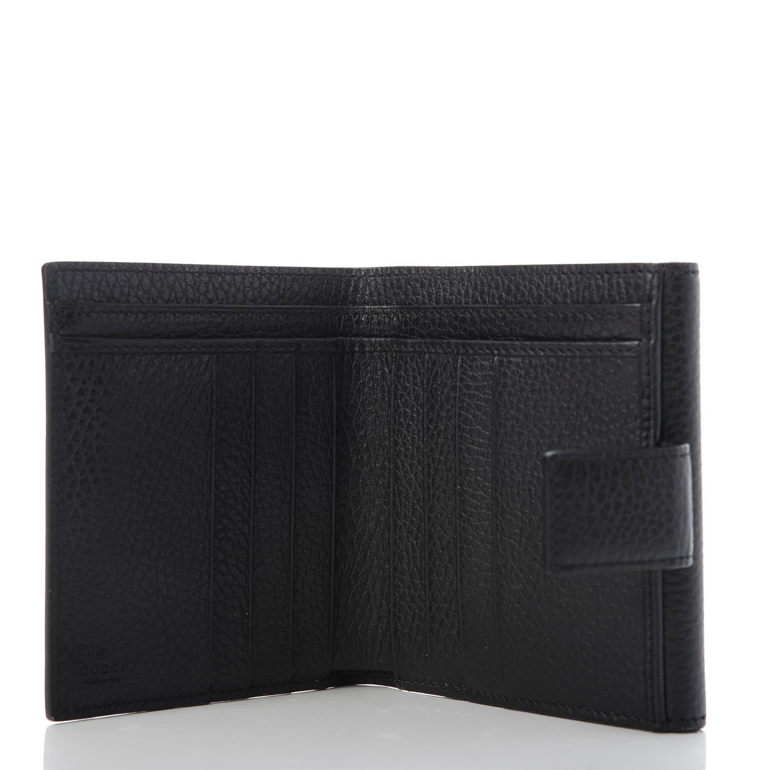 Gucci Dollar Calfskin Interlocking G French Wallet Black 5 of 7
