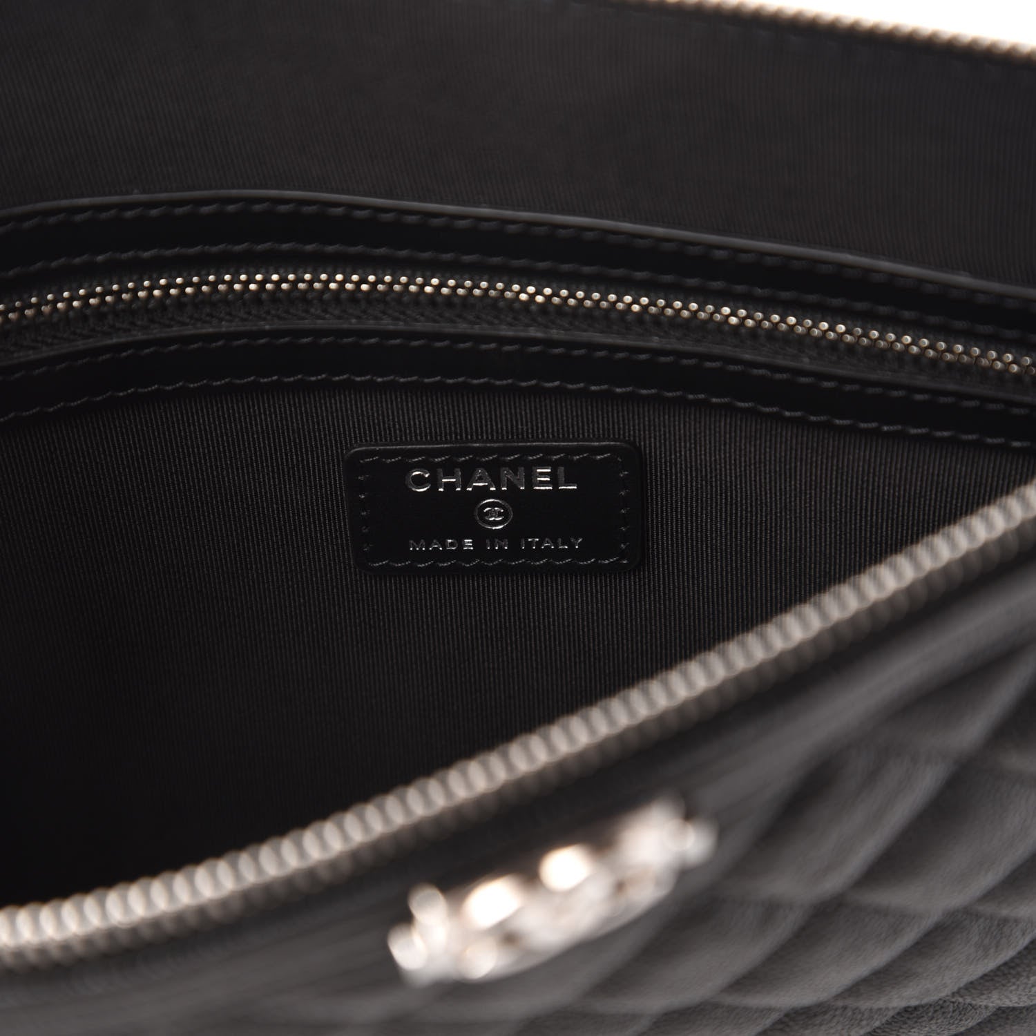 Chanel Caviar Quilted Medium Boy Cosmetic Case Black 8 of 10