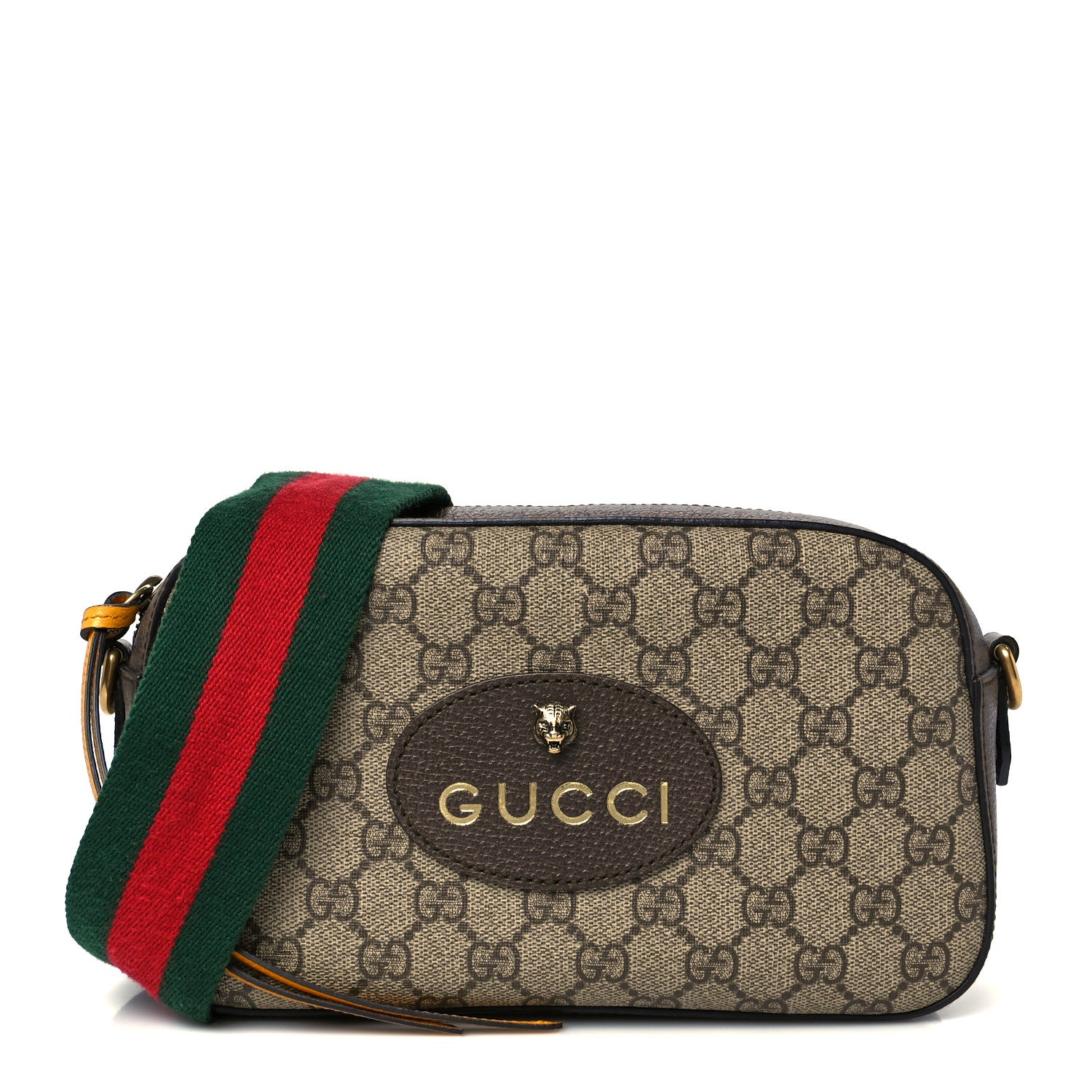 Gucci GG Supreme Monogram Web Neo Vintage Shoulder Bag Beige New Acero Crop 1 of 11