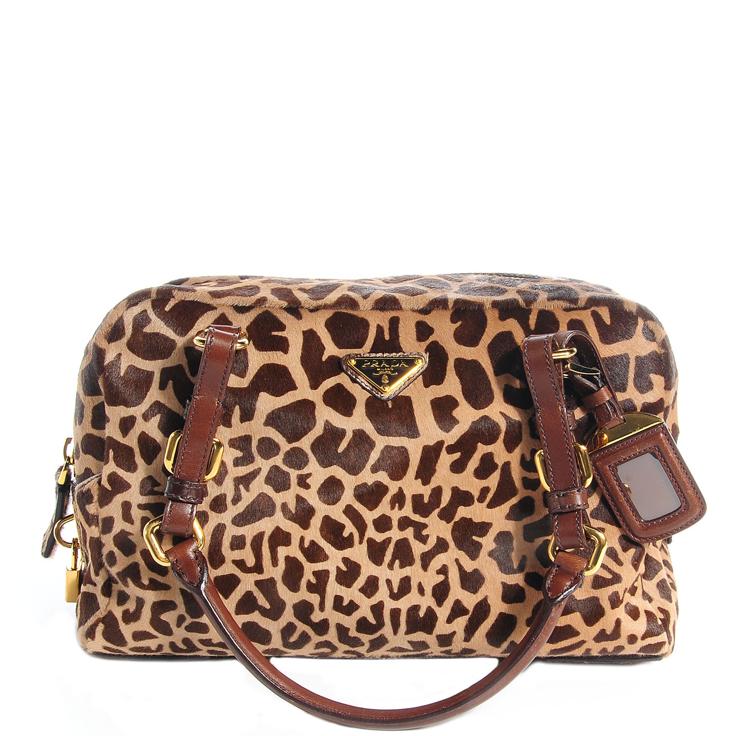 Prada Calf Hair Giraffe Print Tote Sabbia Moro 1 of 16