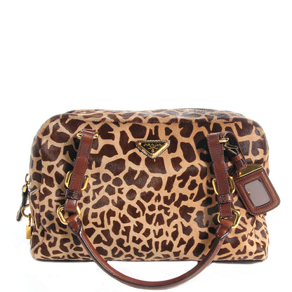 Prada Calf Hair Giraffe Print Tote Sabbia Moro 1 of 16