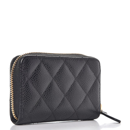 Chanel Caviar Quilted Zip Coin Purse Black 3 of 7