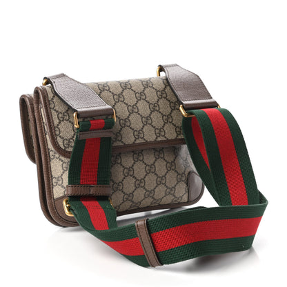 Gucci GG Supreme Monogram Web Small Neo Vintage Double Flap Messenger Bag Beige New Acero 3 of 11