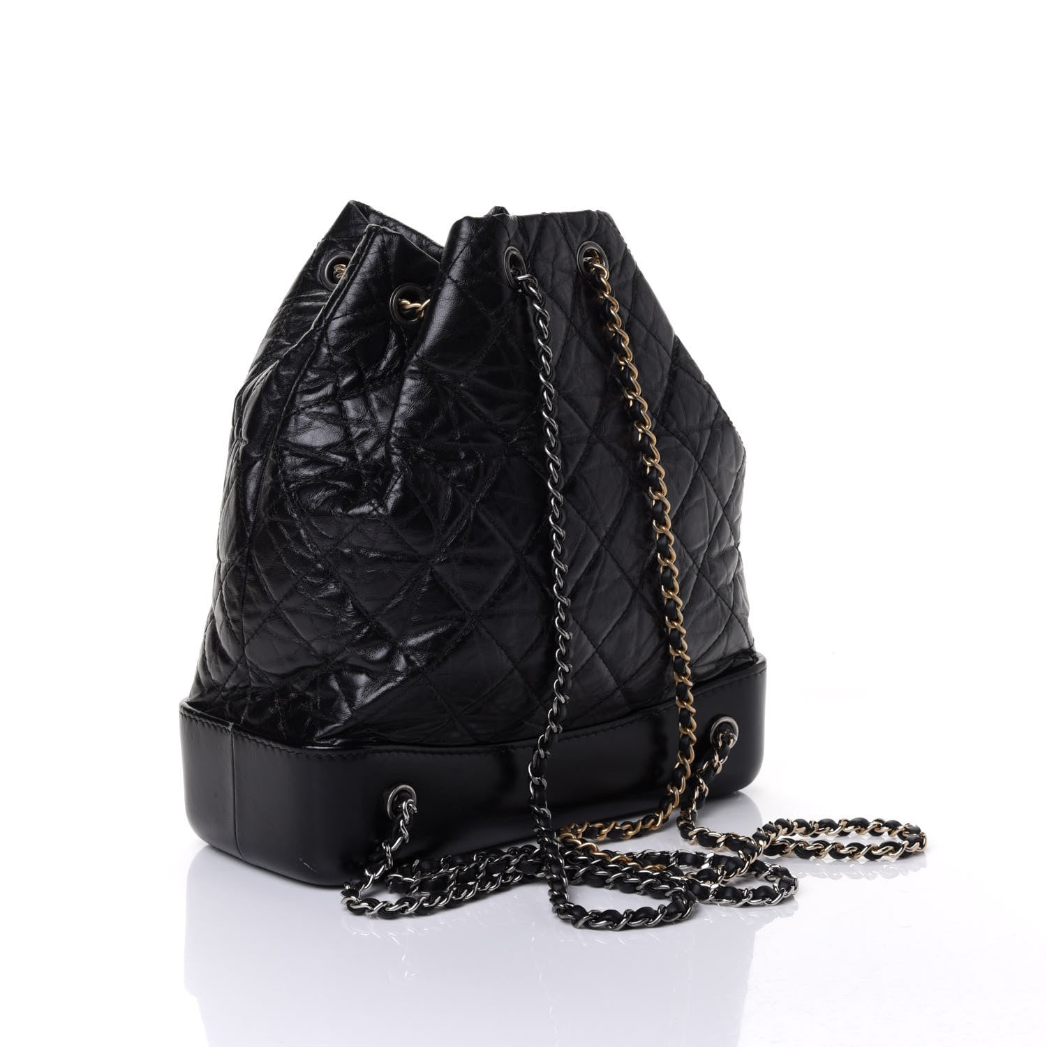 Chanel Aged Calfskin Quilted Gabrielle Backpack Black 2 of 4