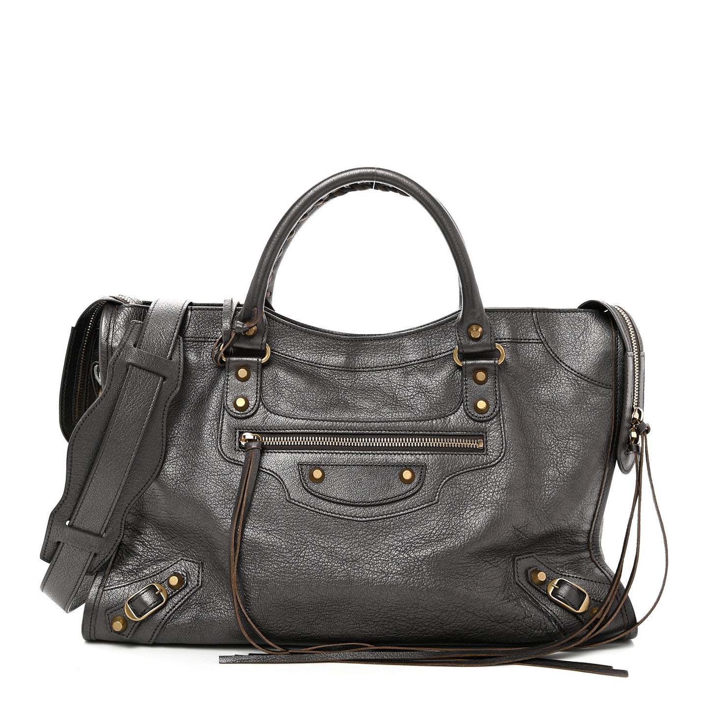 Pearlescent Goatskin Classic Gold Hardware City Bronze