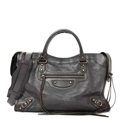 Balenciaga Pearlescent Goatskin Classic Gold Hardware City Bronze 1 of 11