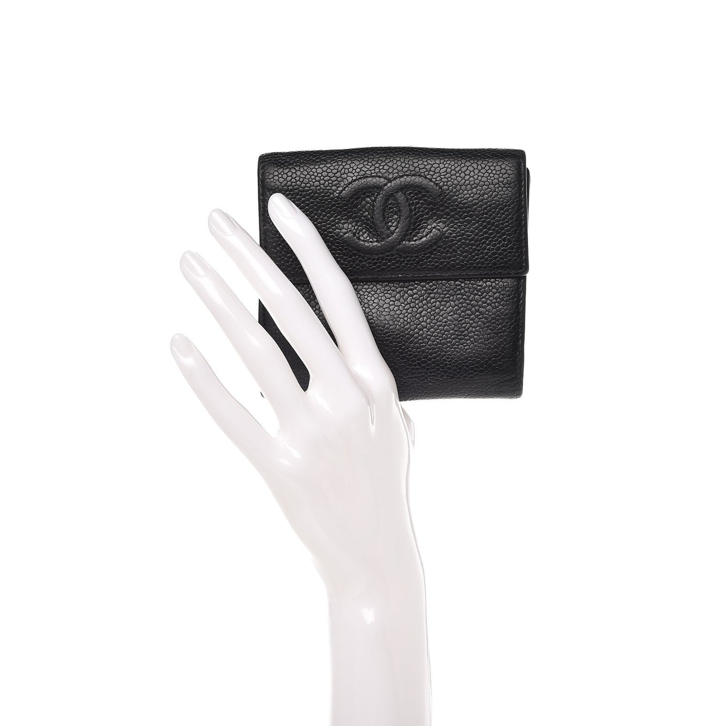 Caviar Timeless CC Compact French Wallet Black