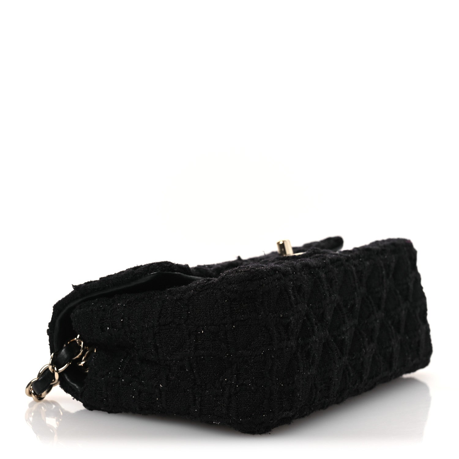 Chanel Tweed Quilted Mini Rectangular Flap Black 3 of 12