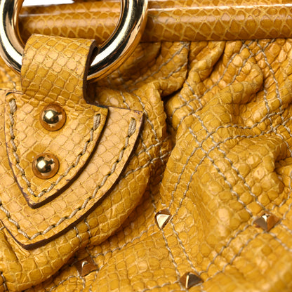 Marc Jacobs Python Embossed Calfskin Quilted Studded Stam Yellow 18 of 21