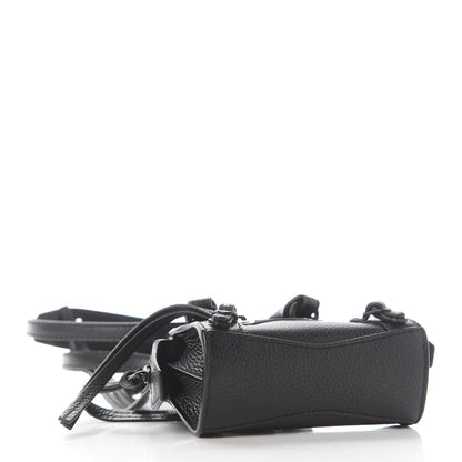Balenciaga Grained Calfskin Neo Classic Black Hardware Super Nano City Crossbody Black 4 of 8