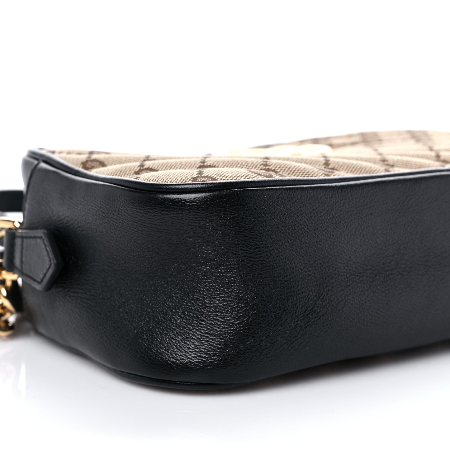 Monogram Matelasse Diagonal Small GG Marmont Chain Shoulder Bag Beige Black