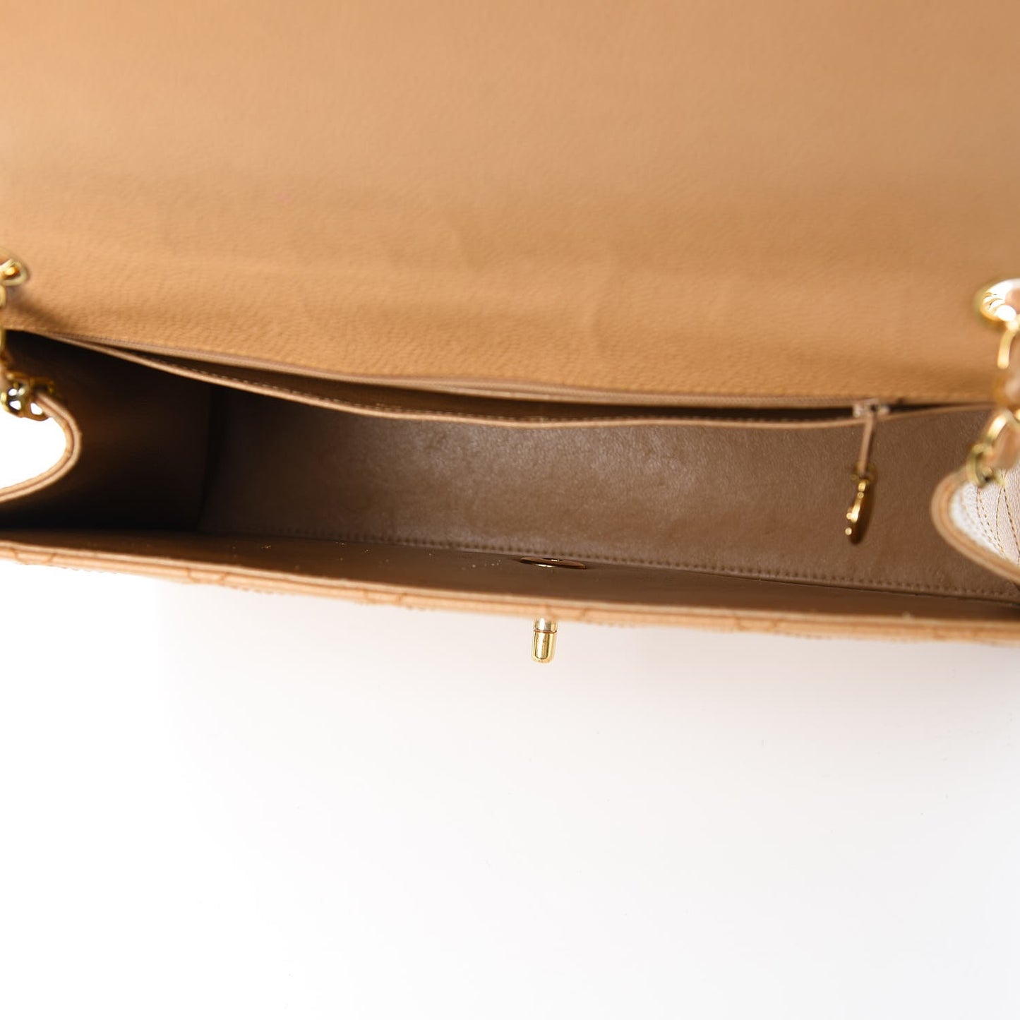 Caviar Stitched Jumbo Single Flap Beige