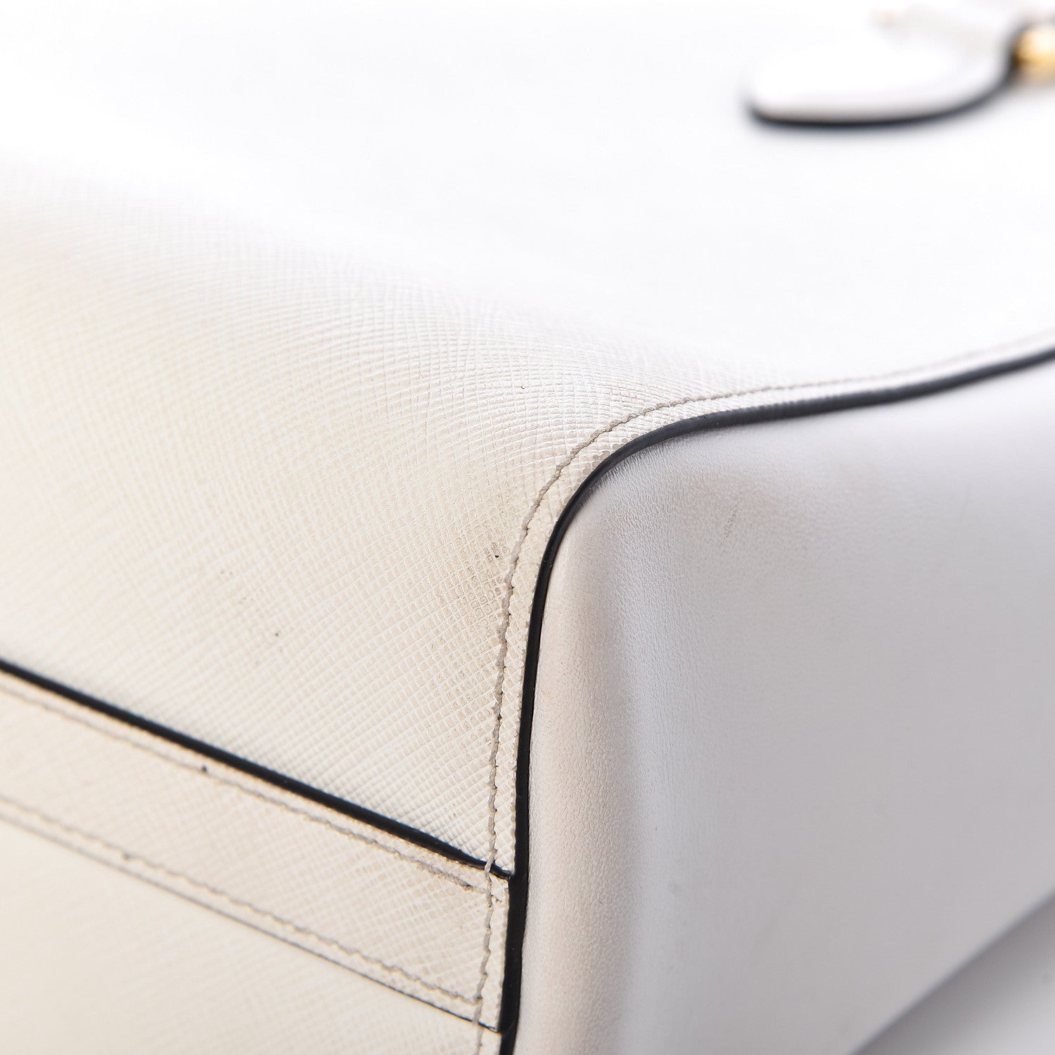 Prada Saffiano Soft Calfskin Zippered Tote White 16 of 21