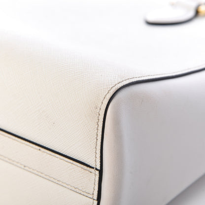 Prada Saffiano Soft Calfskin Zippered Tote White 16 of 21