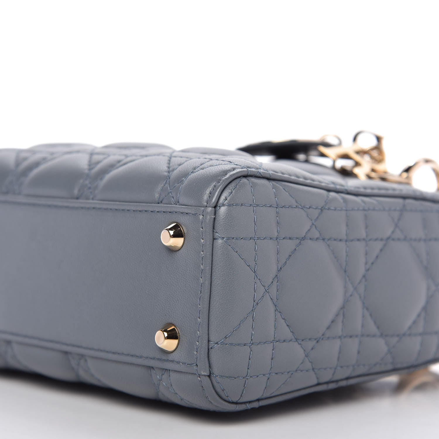 Christian Dior Lambskin Cannage Mini Lady Dior Cloud Blue 7 of 10