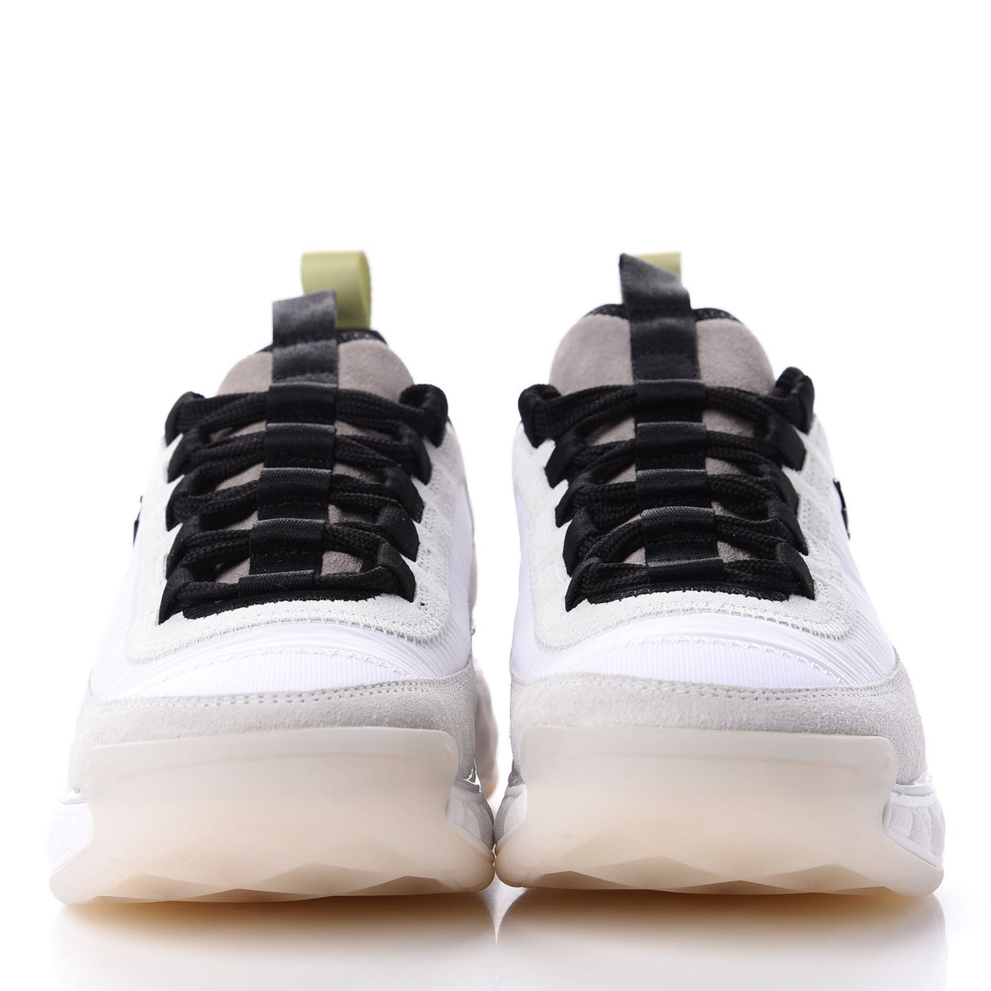 Calfskin Suede Nylon CC Sneakers 36 White Grey Yellow