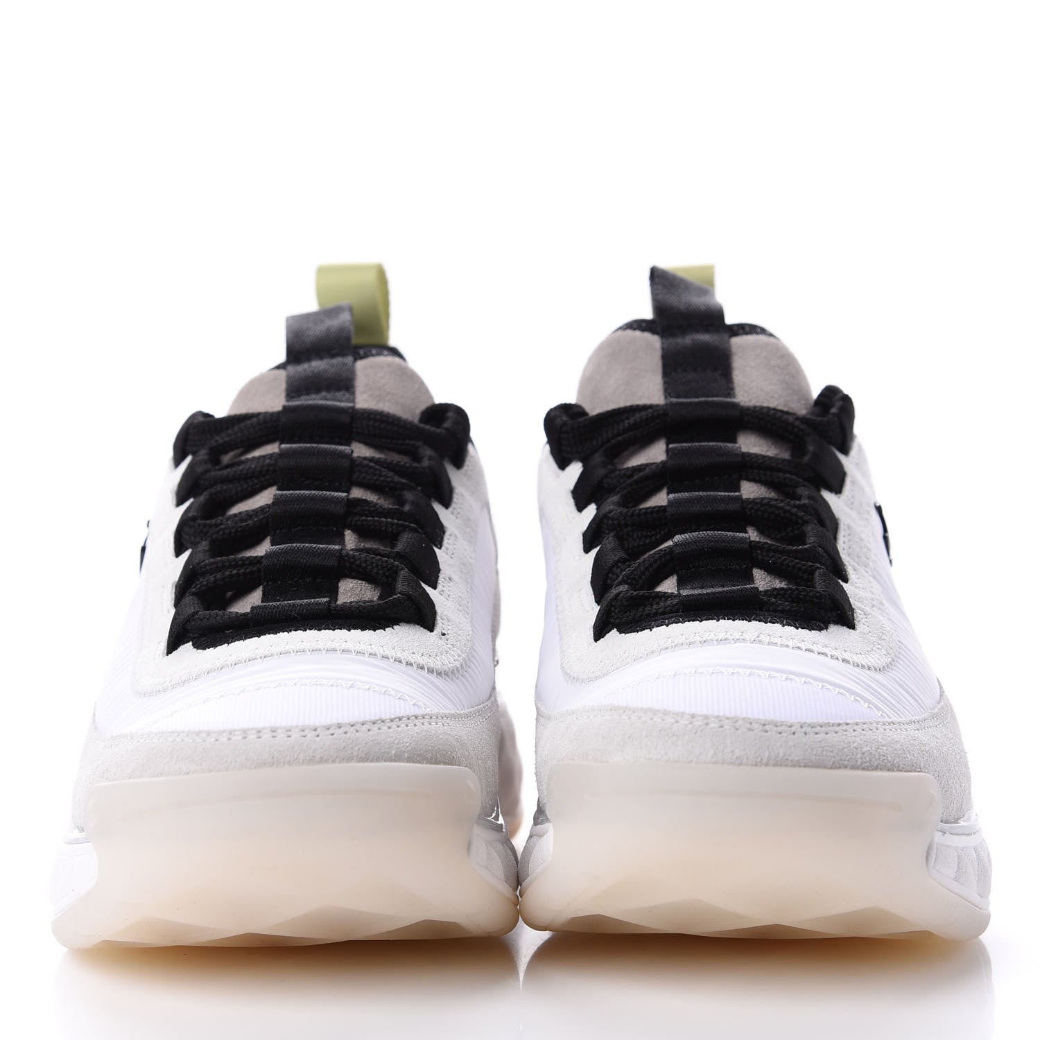 Chanel Calfskin Suede Nylon CC Sneakers 36 White Grey Yellow 2 of 10