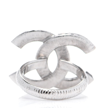 Chanel Crystal CC Ring 6 Silver Black 4 of 6