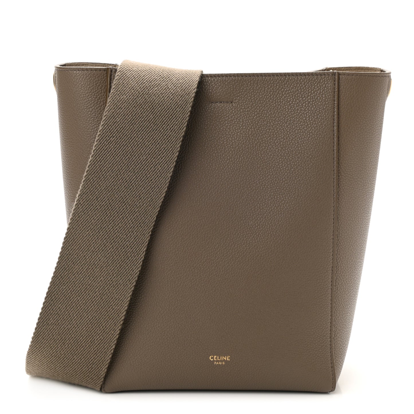 Soft Grained Calfskin Small Sangle Bucket Bag Taupe