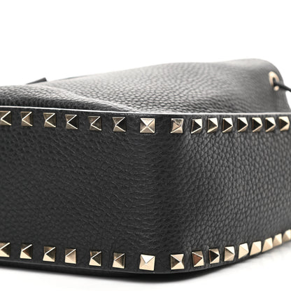 Valentino Garavani Grained Calfskin Rockstud Bucket Bag Black 9 of 9