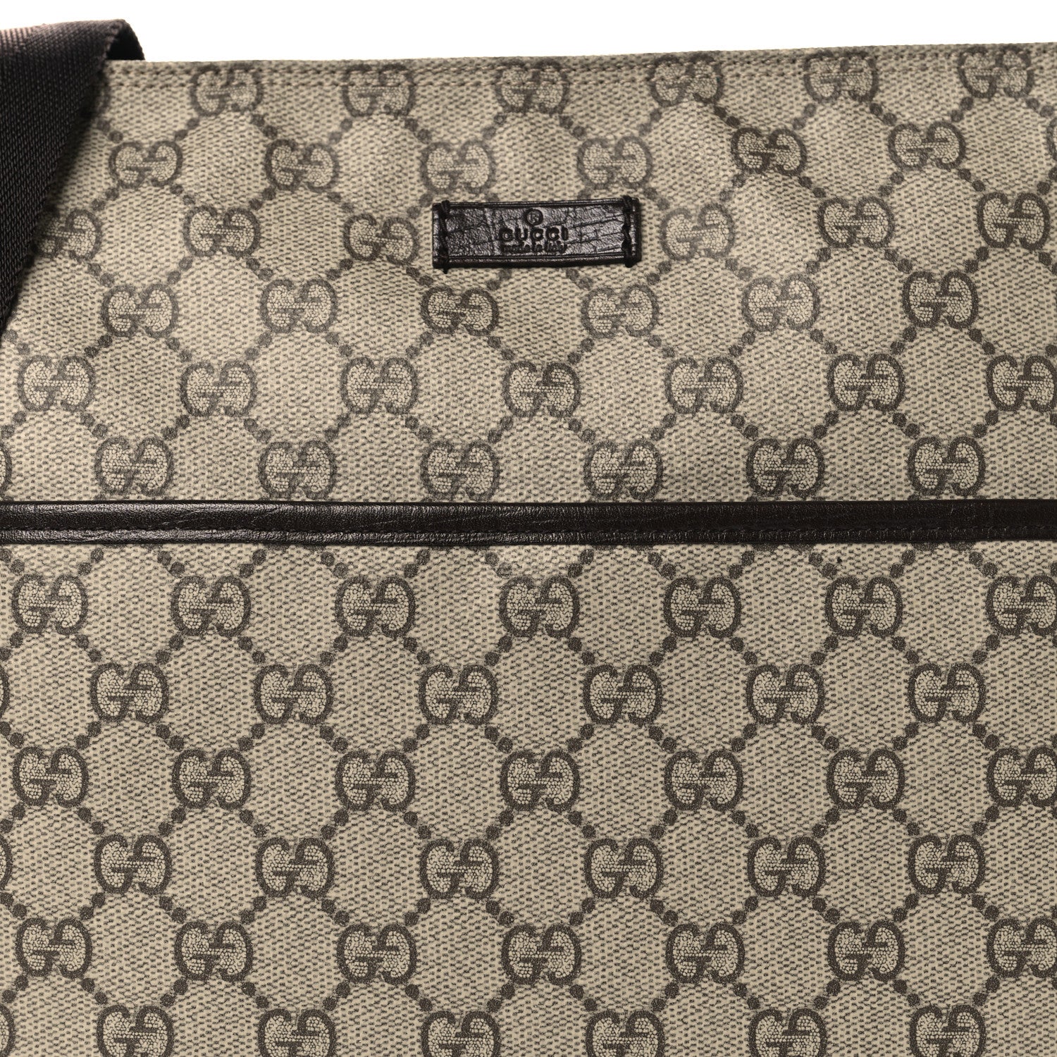 Gucci GG Plus Monogram Medium Flat Messenger Bag Dark Brown 8 of 10